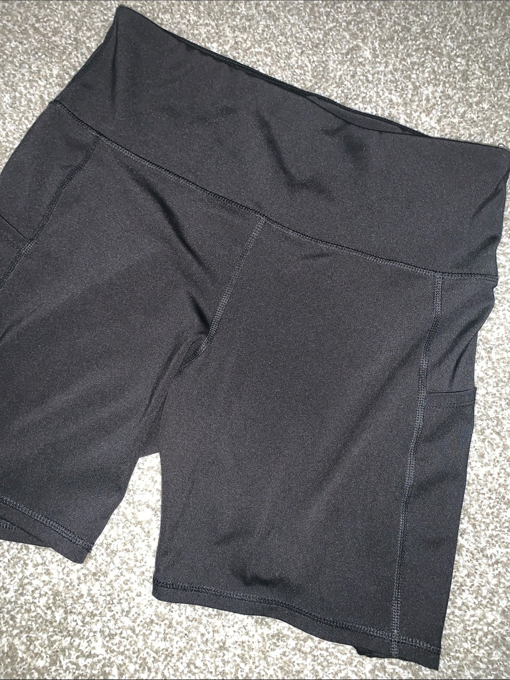 Black Women's High-Waist Athletic Bike Shorts
